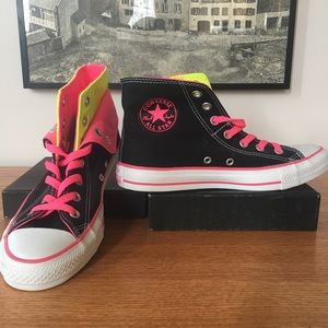 New limited edition two-tone black & neon Converse